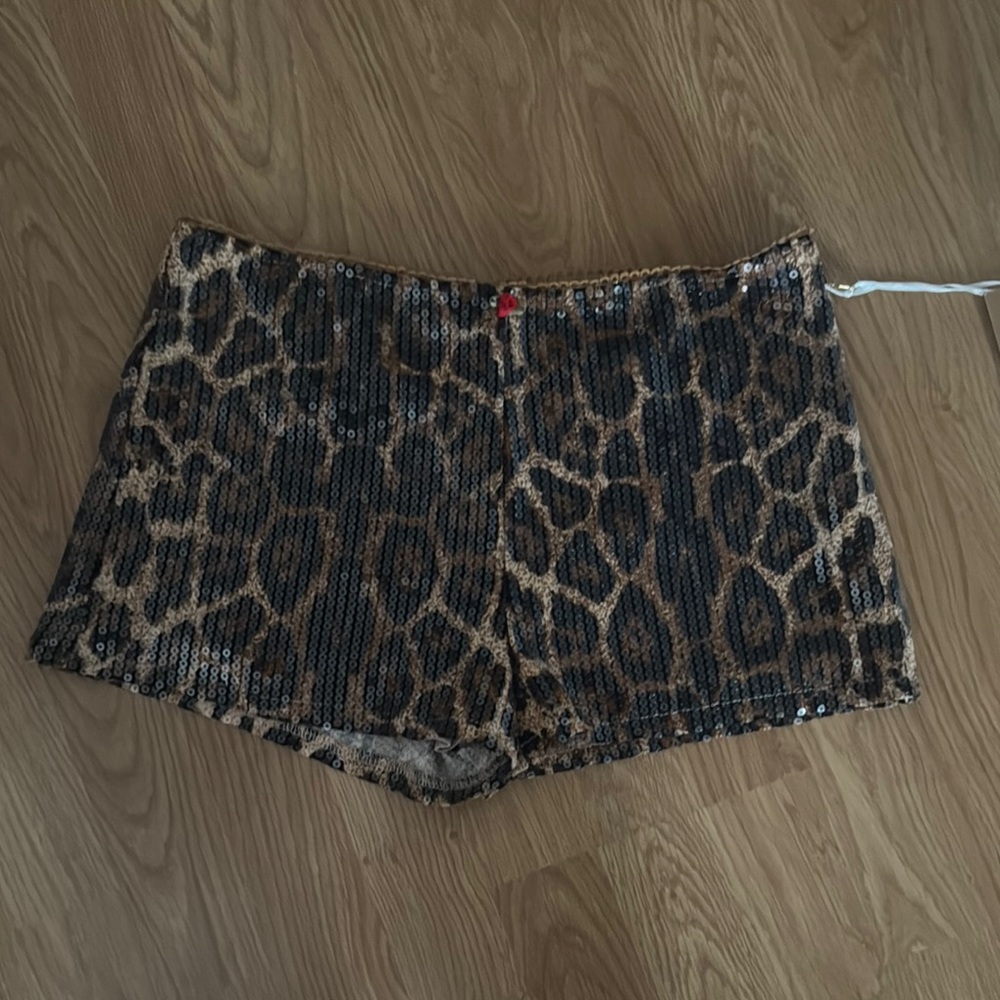 Leopard Print Sequin Women's Shorts